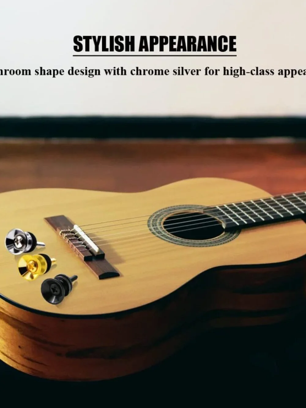 Guitar Strap Locks Buttons Metal End Pins with Mounting Screws for Acoustic Clas